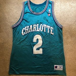 Vintage Hornets Larry Johnson Jersey Sz 44